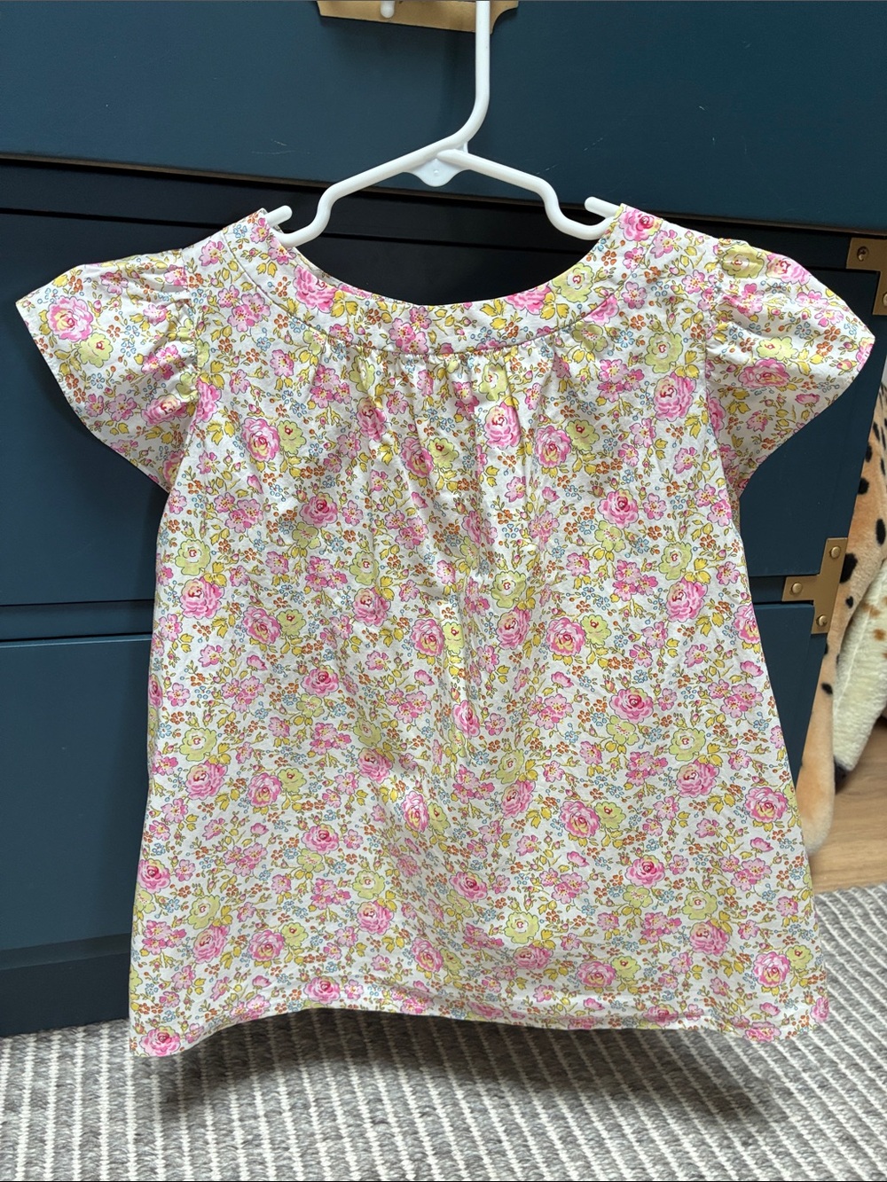 Bonpoint Girls Floral Blouse in Pink and Yellow (8)